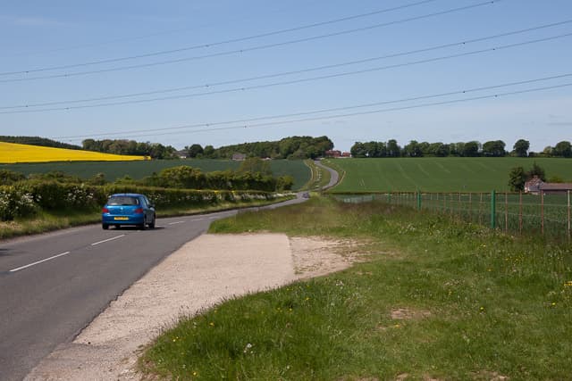 Hambledon Road looking towards the Bat and Ball pub, near Horndean